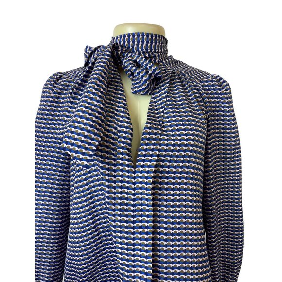 CeCe By Cynthia Steffe Womens Patterned Bow Tie Neck Dress Size 2 - Picture 4 of 8